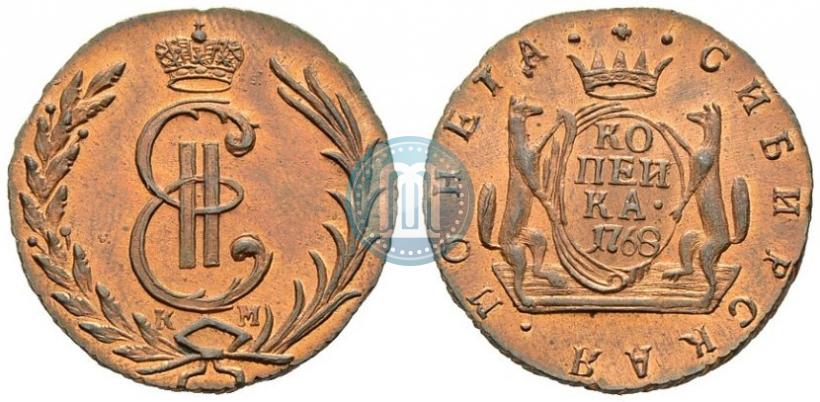 Picture 1 kopeck 1768 year КМ 