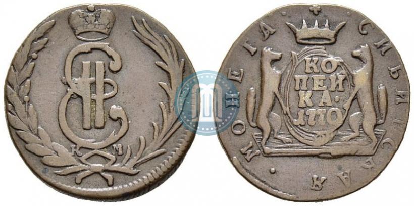 Фото 1 копейка 1770 года КМ 