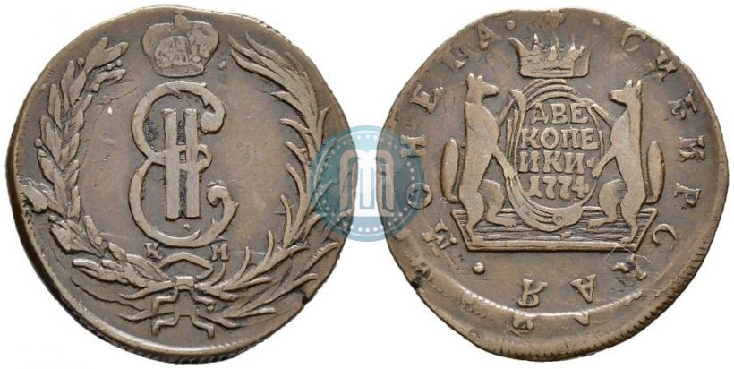 Picture 2 kopecks 1774 year КМ 