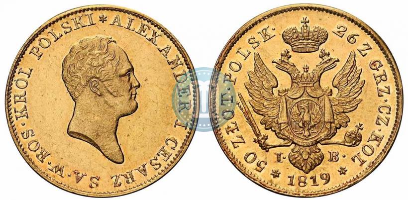 Picture 50 złotych 1819 year IB 
