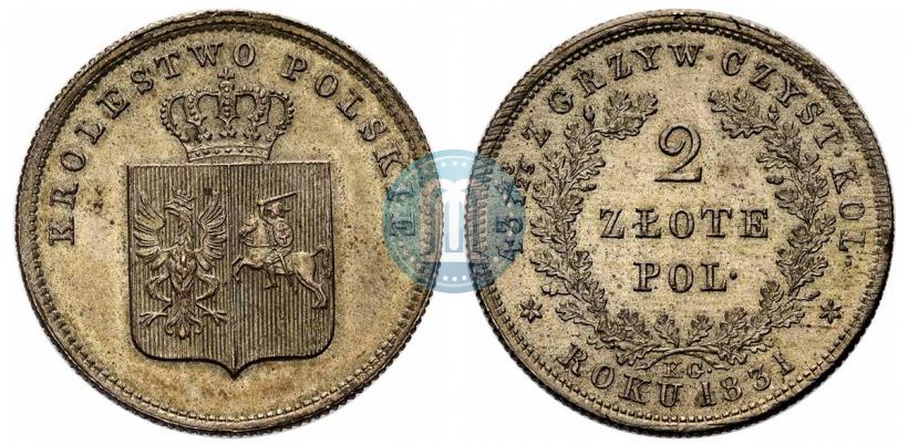 Picture 2 złote 1831 year KG "Polish uprising"