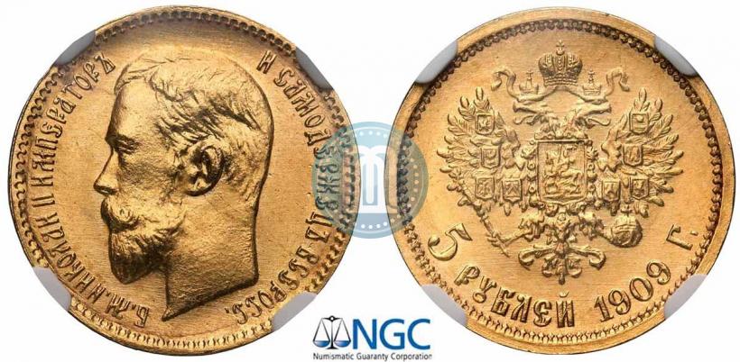 Picture 5 roubles 1909 year (ЭБ) 