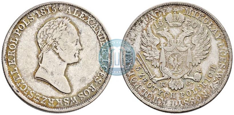 Picture 5 złotych 1830 year KG 