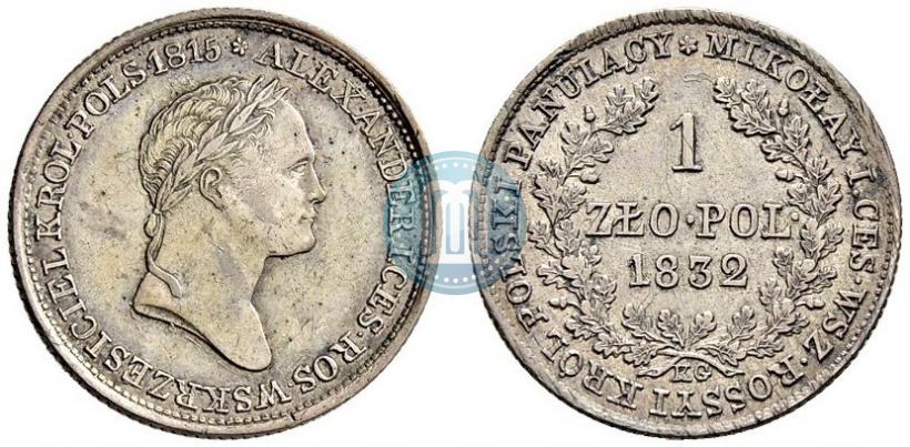 Picture 1 złoty 1832 year KG 