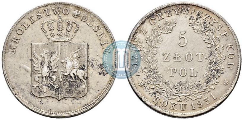 Picture 5 złotych 1831 year KG "Polish uprising"