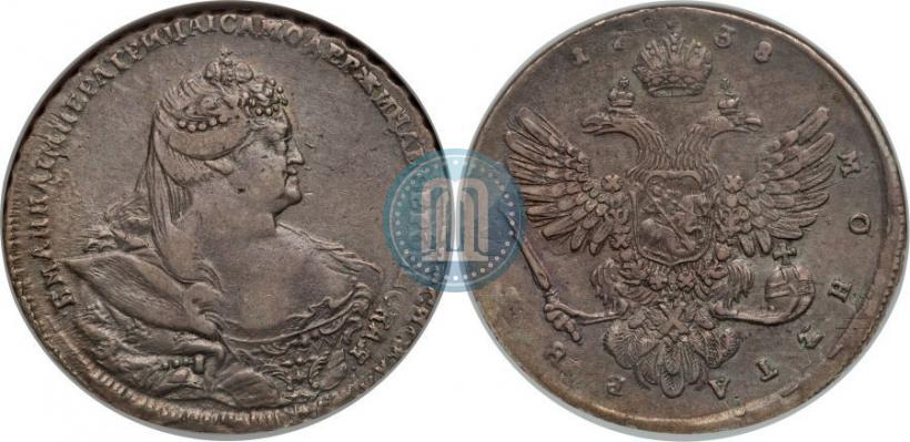 Picture 1 rouble 1738 year  "Moscow type"