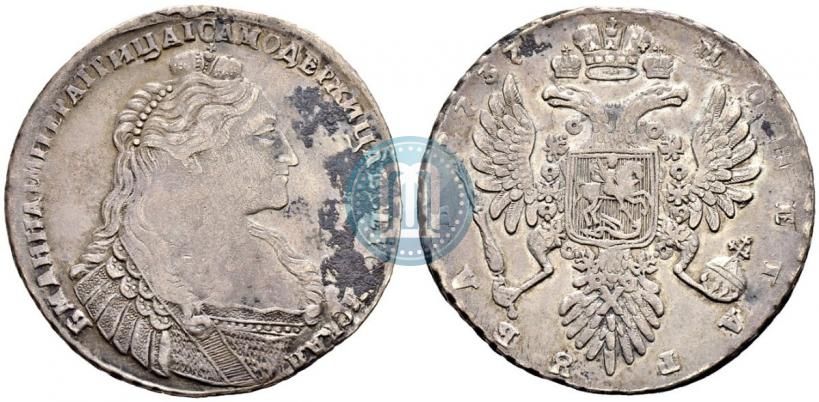 Фото 1 рубль 1737 года  "Тип 1735 года"