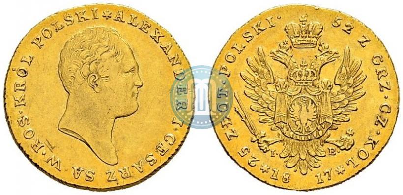 Фото 25 злотых 1817 года IB 
