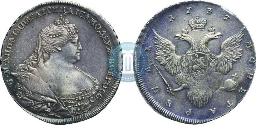 Фото 1 рубль 1737 года  "Работы Гедлингера"