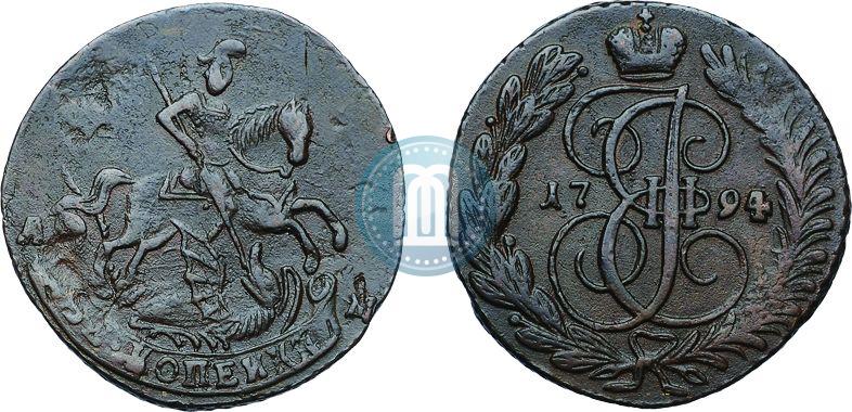 Picture 2 kopecks 1794 year АМ 