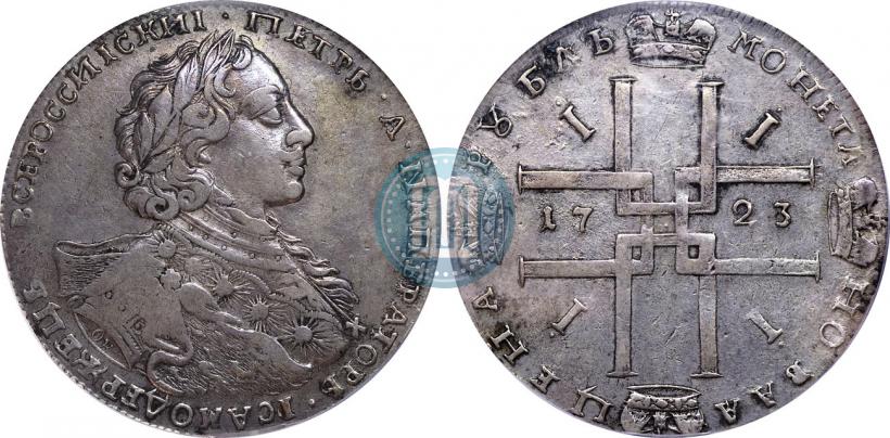 Фото 1 рубль 1723 года OK "Портрет в горностаевой мантии"
