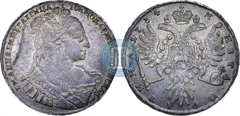 Picture Poltina 1734 year  "Type of 1734"