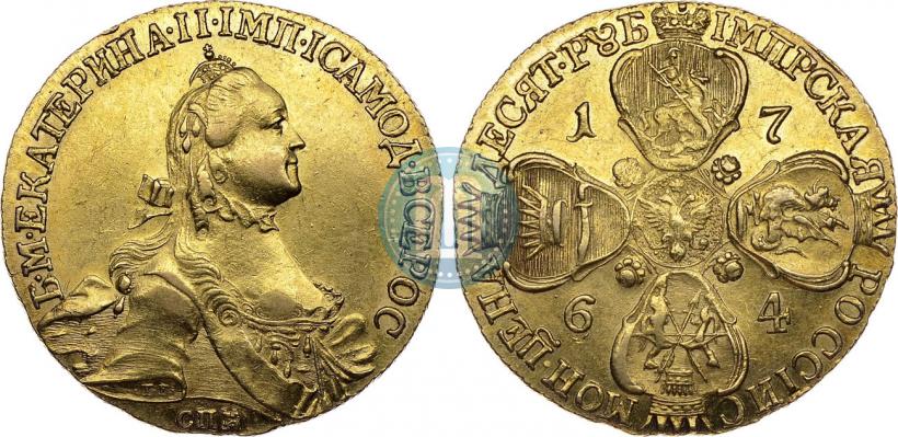 Picture 10 roubles 1764 year СПБ 