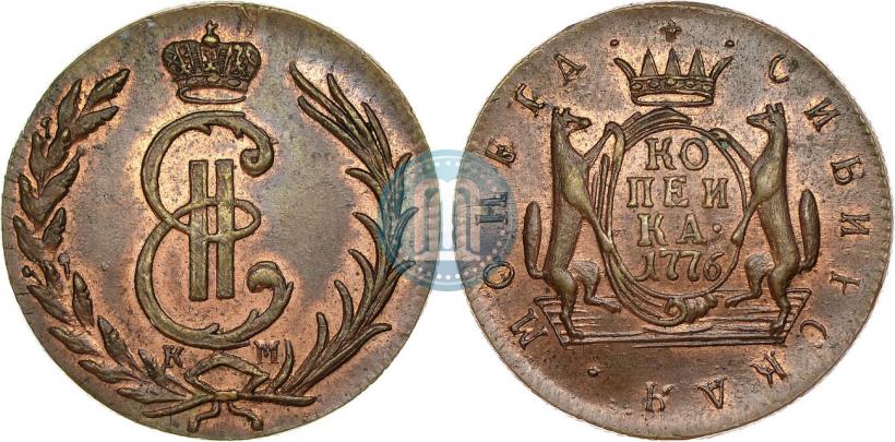Фото 1 копейка 1776 года КМ 