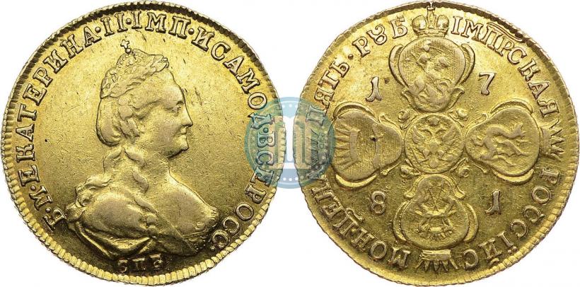 Фото 5 рублей 1781 года СПБ 