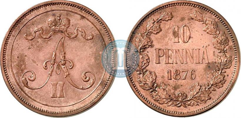 Фото 10 пенни 1876 года  