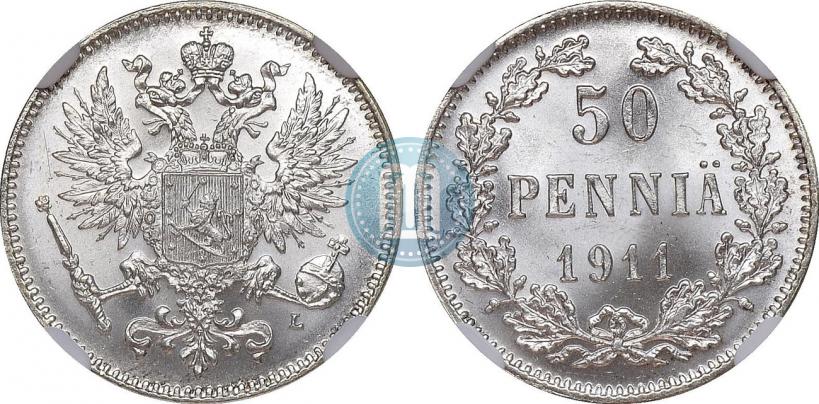 Фото 50 пенни 1911 года L 