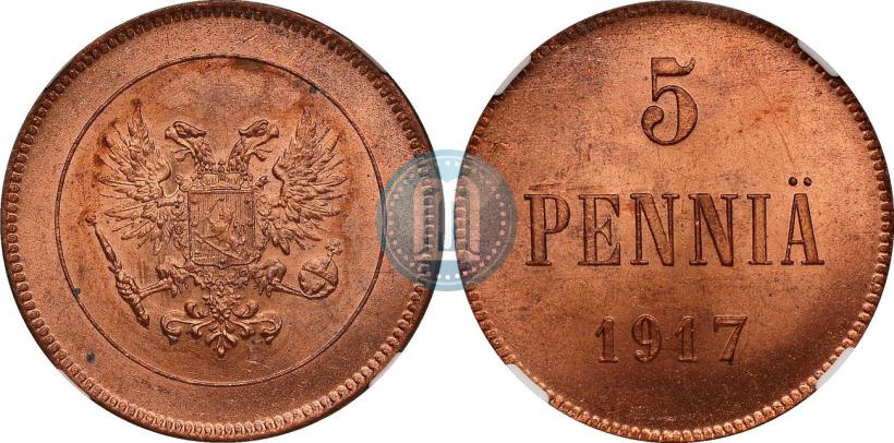 Фото 5 пенни 1917 года  