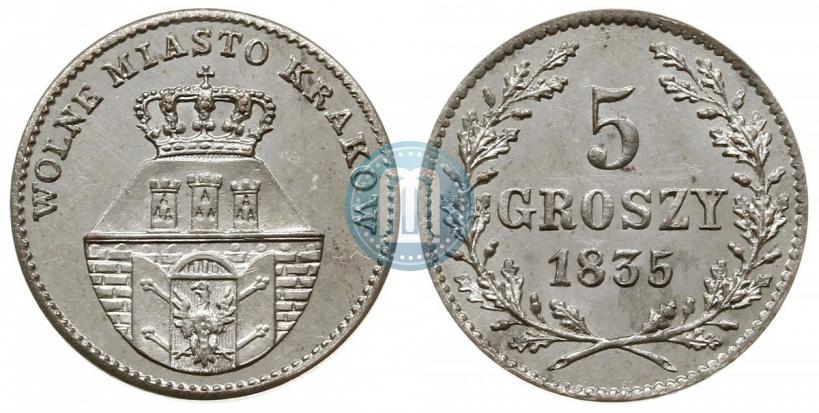 Picture 5 groszy 1835 year  "Free city of Kraków"
