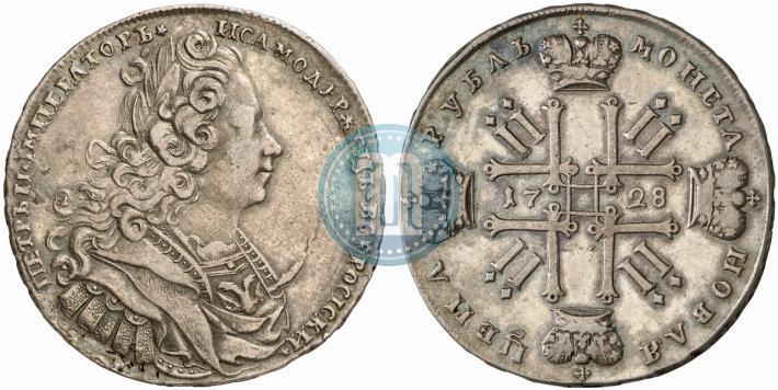 Фото 1 рубль 1728 года  "Тип 1727"