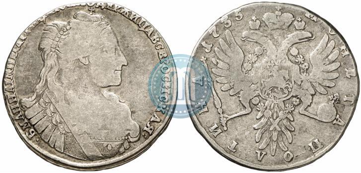 Фото Полтина 1735 года  