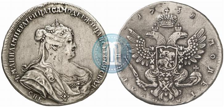 Фото Полтина 1738 года СПБ "Петербургский тип"