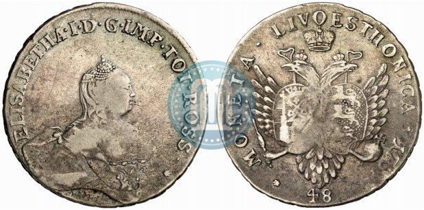 Picture 48 kopecks 1757 year  "For Livonia"