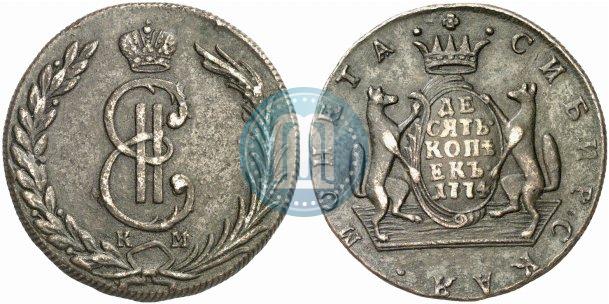 Фото 10 копеек 1774 года КМ 