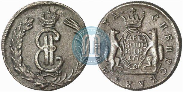 Фото 2 копейки 1775 года КМ 