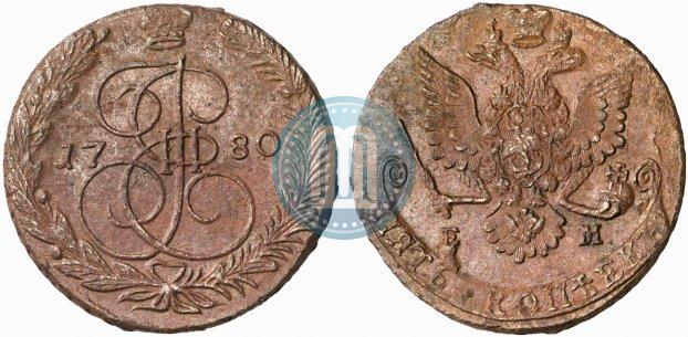 Picture 5 kopecks 1780 year ЕМ 