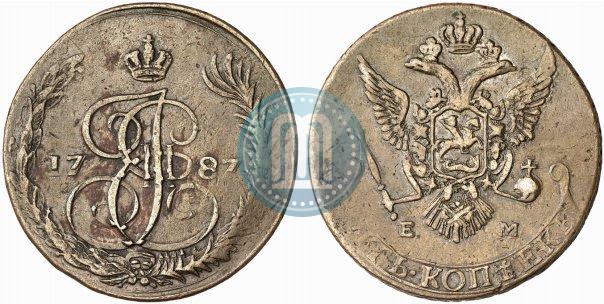 Picture 5 kopecks 1787 year ЕМ 