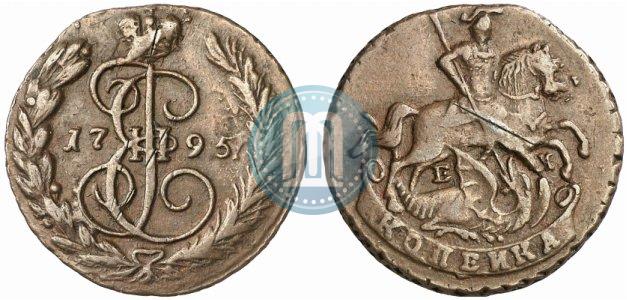 Picture 1 kopeck 1795 year ЕМ 