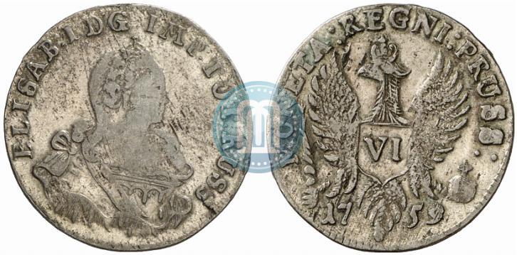 Фото 6 грошей 1759 года  