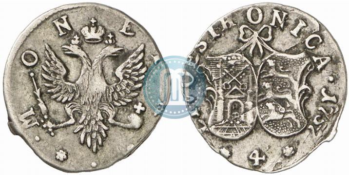 Фото 4 копейки 1757 года  "Ливонез"