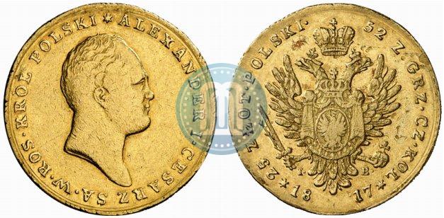 Фото 25 злотых 1817 года IB 