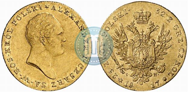 Фото 25 злотых 1817 года IB 