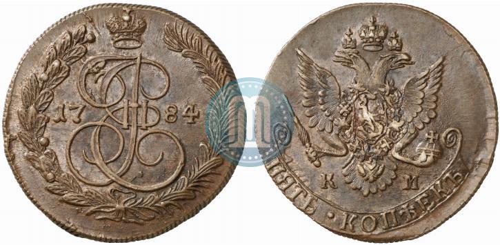 Picture 5 kopecks 1784 year КМ 