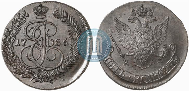 Picture 5 kopecks 1786 year КМ 