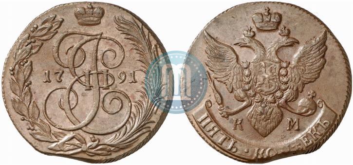 Picture 5 kopecks 1791 year КМ 
