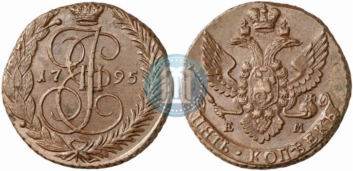 Picture 5 kopecks 1795 year ЕМ 