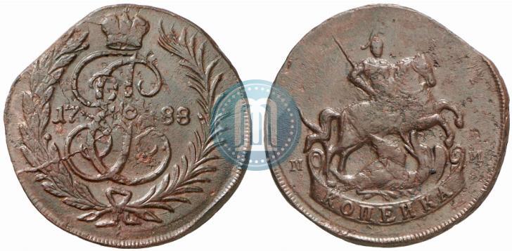 Фото 1 копейка 1788 года ММ 