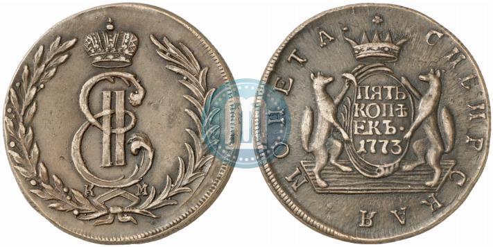 Фото 5 копеек 1773 года КМ 