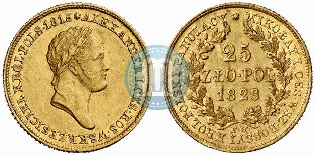 Picture 25 złotych 1828 year FH 
