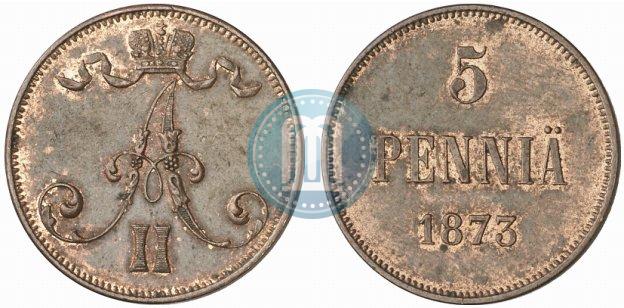 Picture 5 pennia 1873 year  