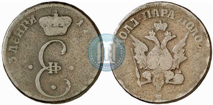 Фото Пара - 3 денги 1771 года S "Большой орел"