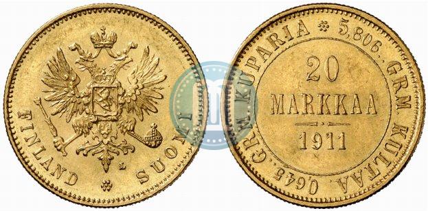 Picture 20 markkaa 1911 year L 