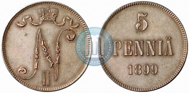Picture 5 pennia 1899 year  