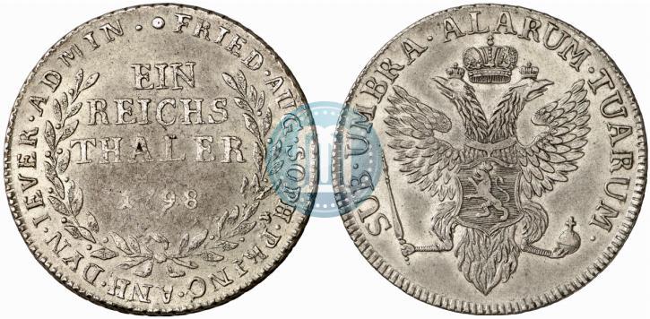 Фото Ein reichsthaler 1798 года  "Княжество Йевер"