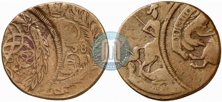 Picture 2 kopecks 1758 year  "Nominal under St. George"
