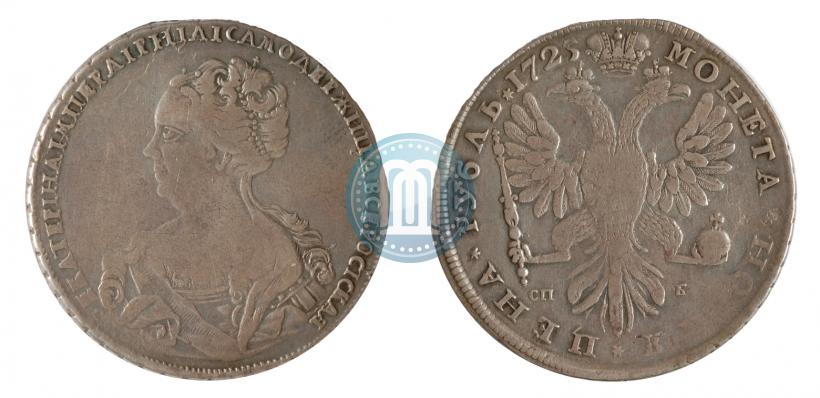 Picture 1 rouble 1725 year СПБ-СПБ "Petersburg type, portrait turned to the left"